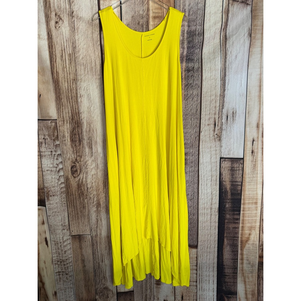 Universal Standard Asymmetrical Maxi Tank Dress Yellow Minimalist Lagenlook 4X